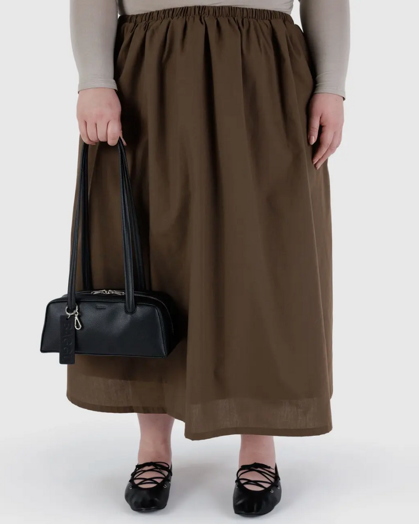 Baggu Small Recycled Leather Bowler Bag - Black Recycled Leather Bag