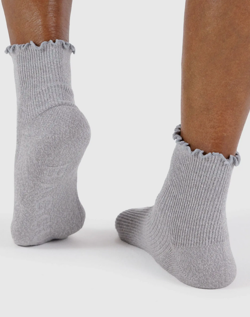 Baggu Lettuce Edge Sock Heather Grey
