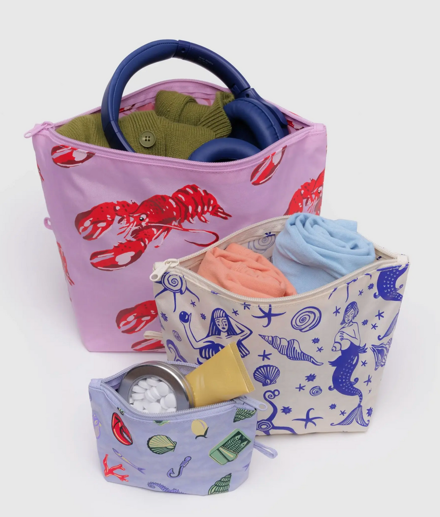 Baggu Go Pouch Set Sea Creatures