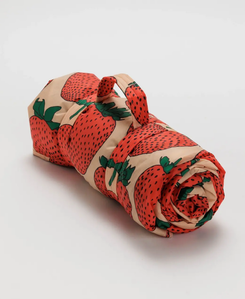 Baggu Puffy Picnic Blanket - Strawberry Picnic Blanket