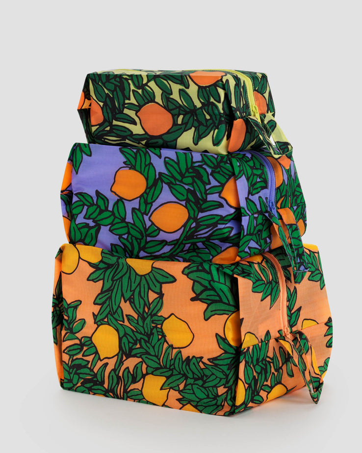 Baggu 3D Zip Set Orange Trees