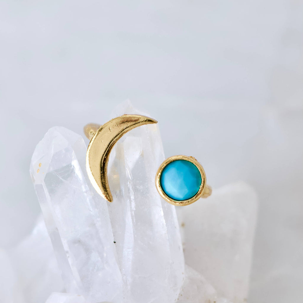 Turquoise Crescent Ring
