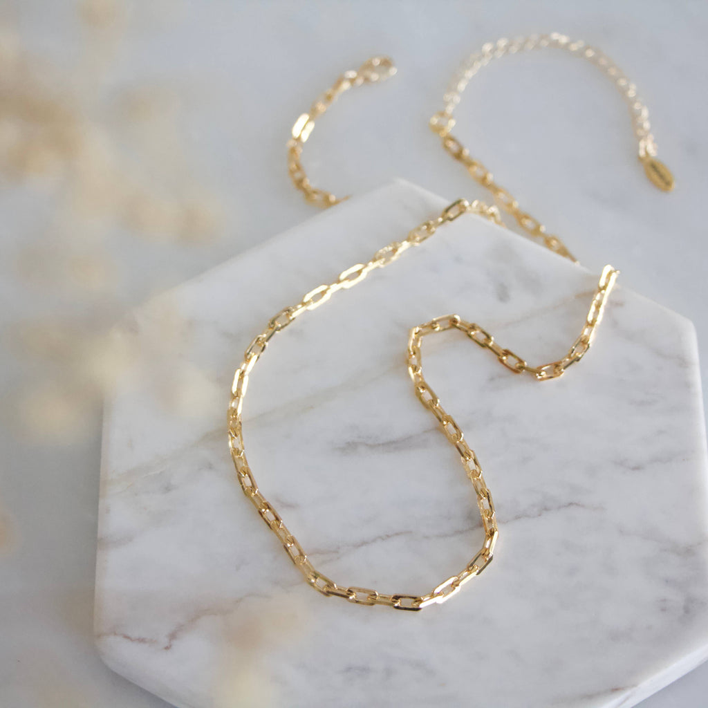 Thick Paperclip Choker Necklace Mesa Blue