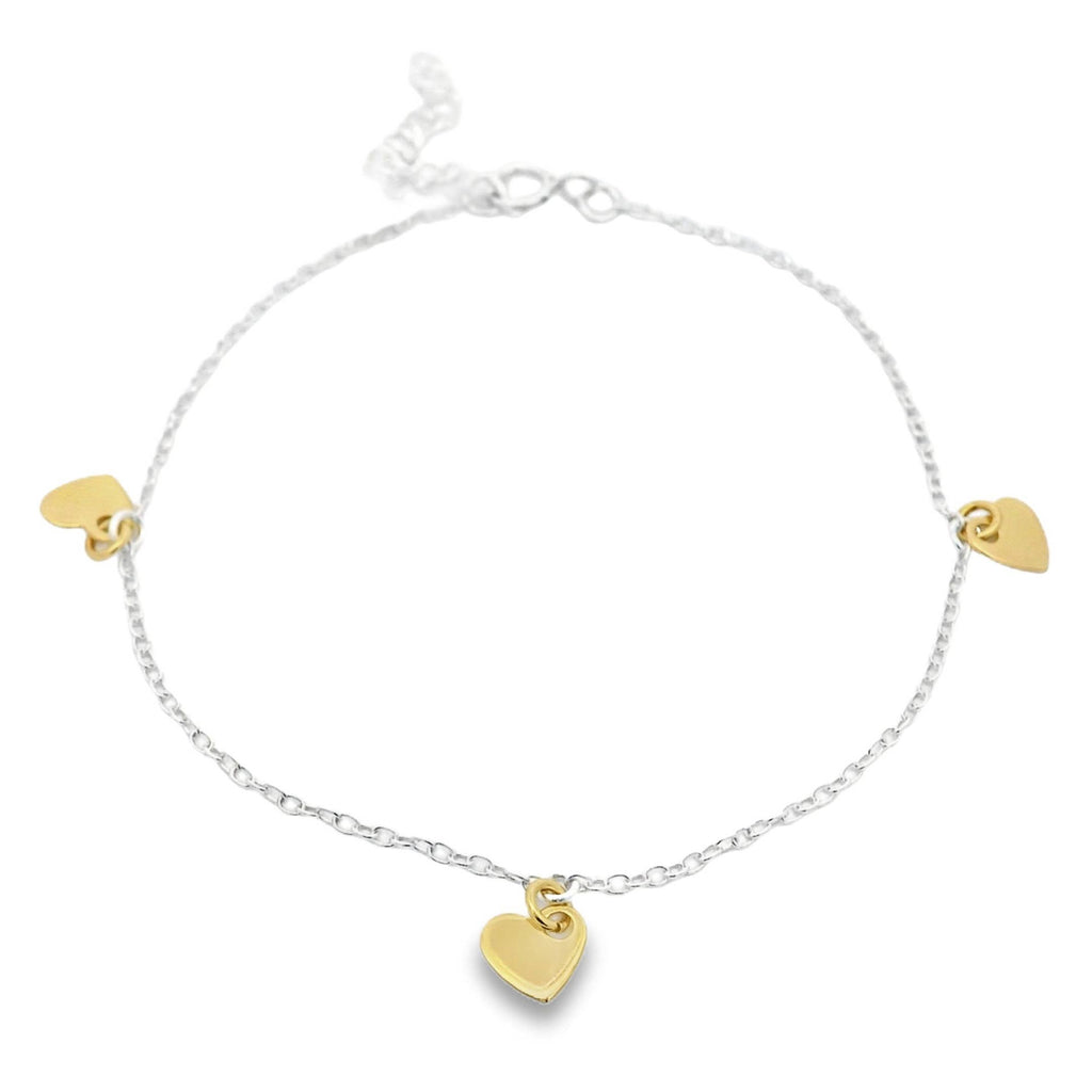 Something Silver - Dangle Hearts Bracelet