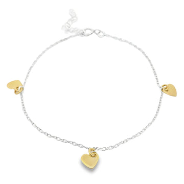 Something Silver - Dangle Hearts Bracelet