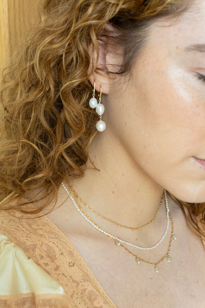 May Martin - Double Pearl Hoops