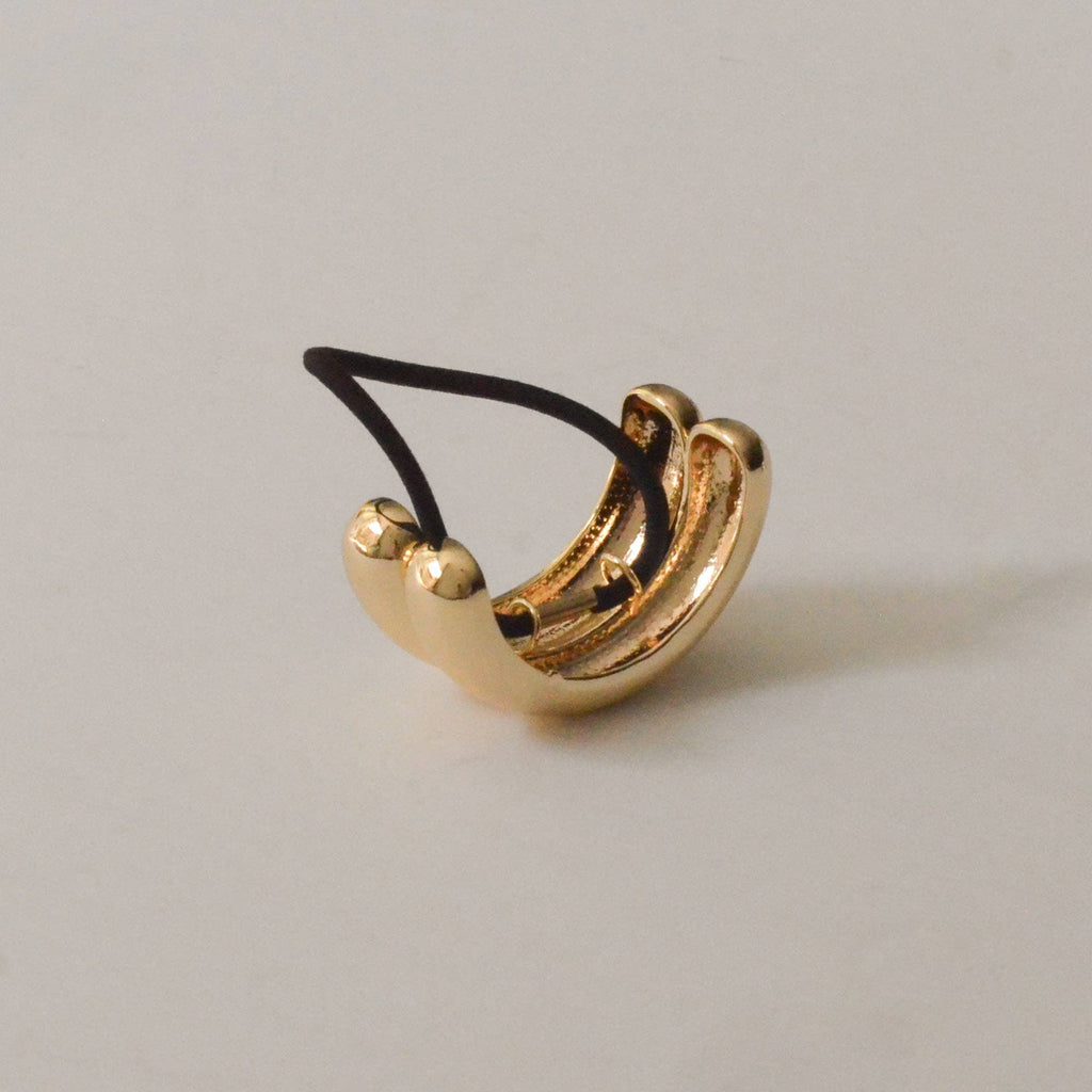 nar'sha - Wide Double Arch Metal Ponytail Hair Tie | Gold