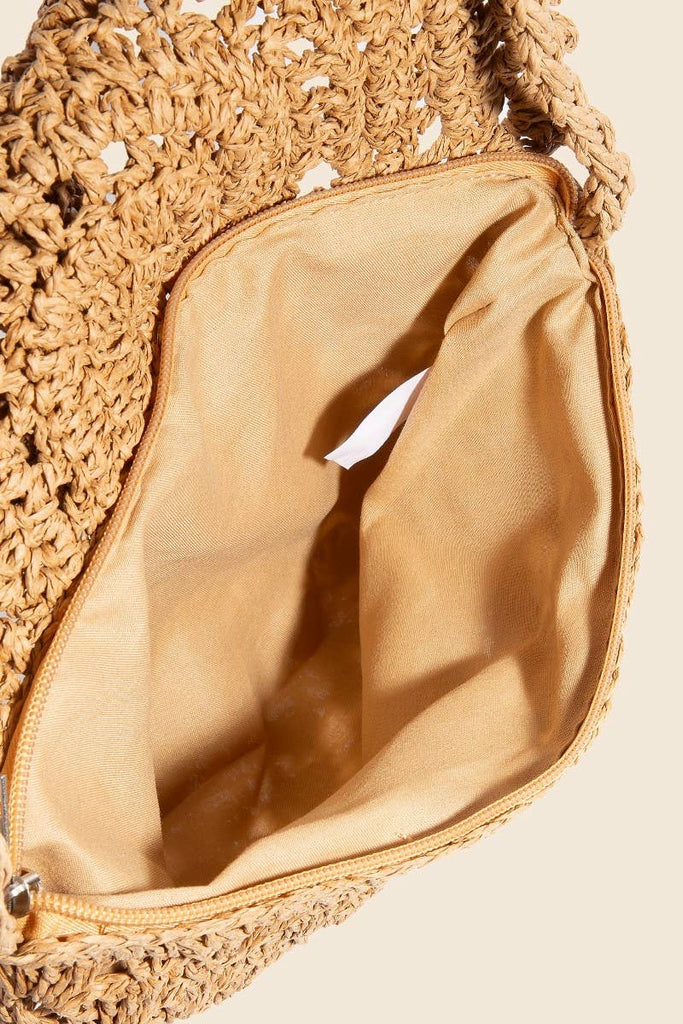 Intricate Straw Braided Envelope Hand Bag