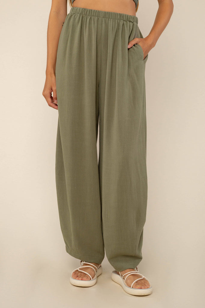 NLT - Linen Lantern Pant | Mid Rise Barrel Pant