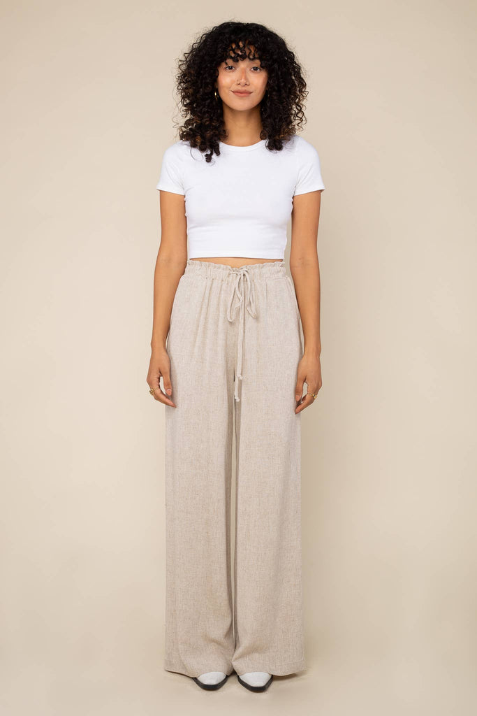 NLT - Cove Linen Pant | Wide Leg Full Length - Natural Linen Pants