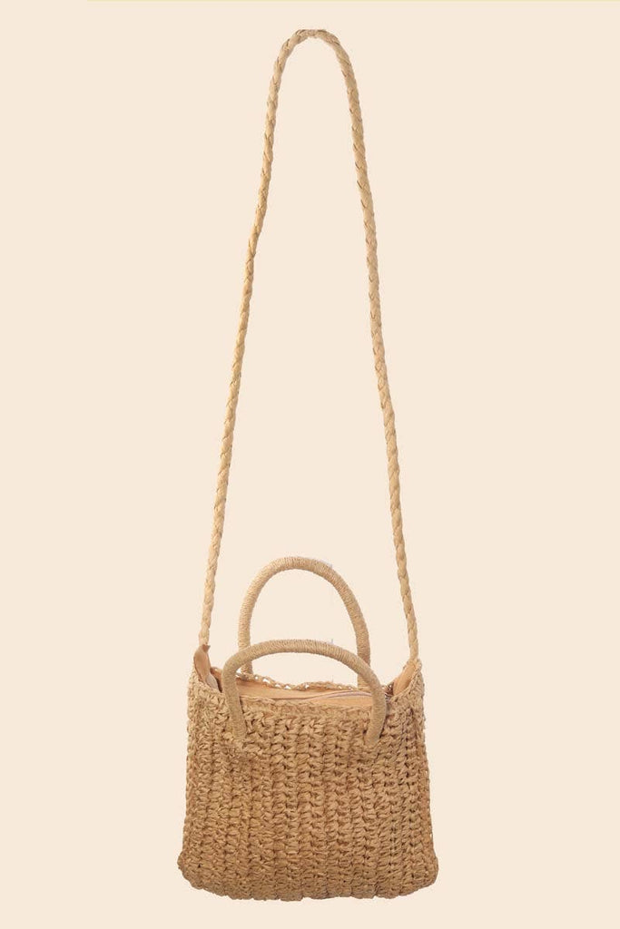 Raffia Braided Square Handbag