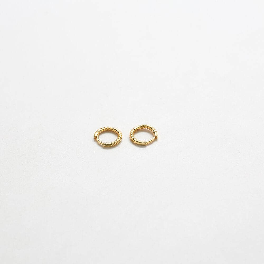 Admiral Row - Mini Gold Vermeil Rope Twist Huggies