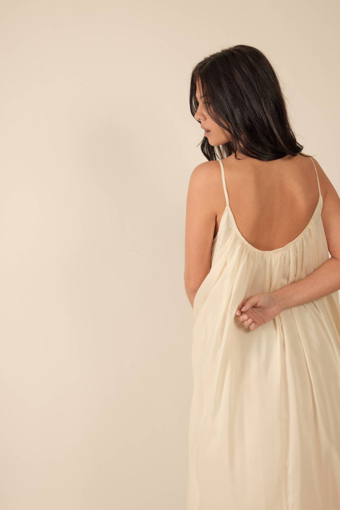 Amente - Low-back Cami Dress Tencel Dress