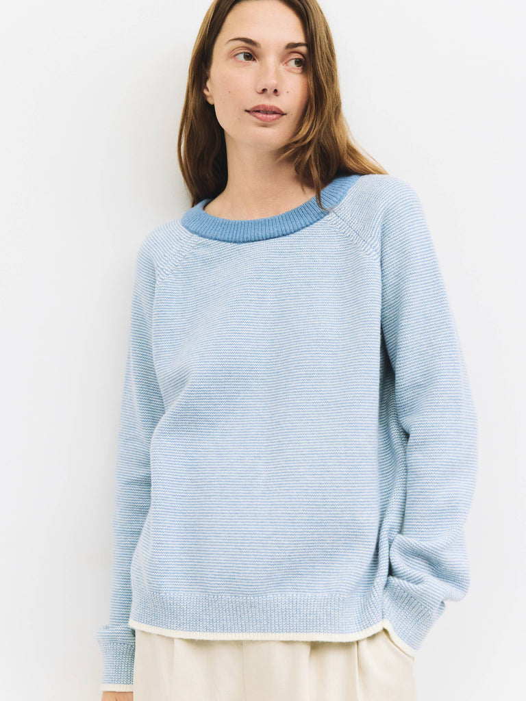 The Jae Sweater  Blue Striped Relaxed Sweater