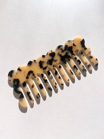 Solar Eclipse - Wavy Acetate Hair Comb | Tortoise