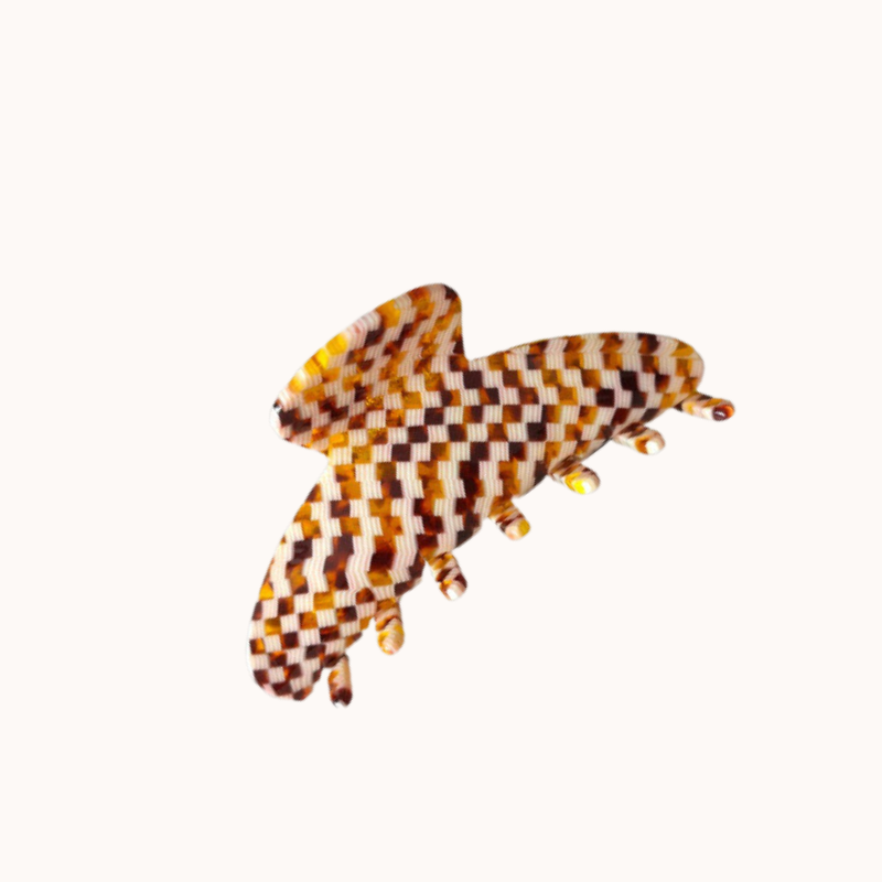 Solar Eclipse - Big Acetate Claw Hair Clip | Checkered