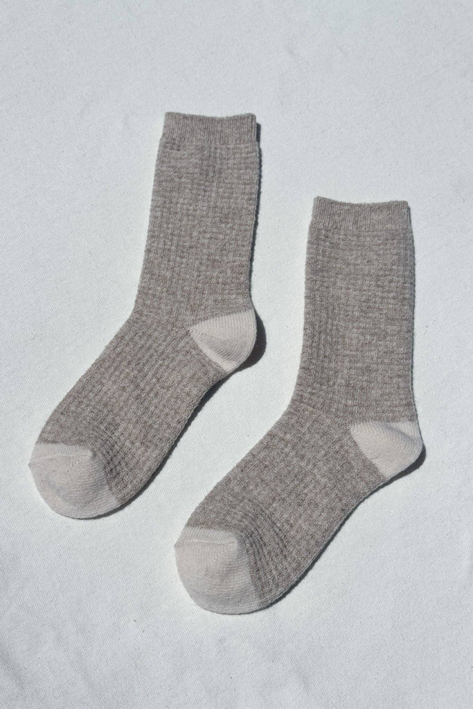 Le Bon Shoppe - Wool Waffled Socks - Oatmeal Cream