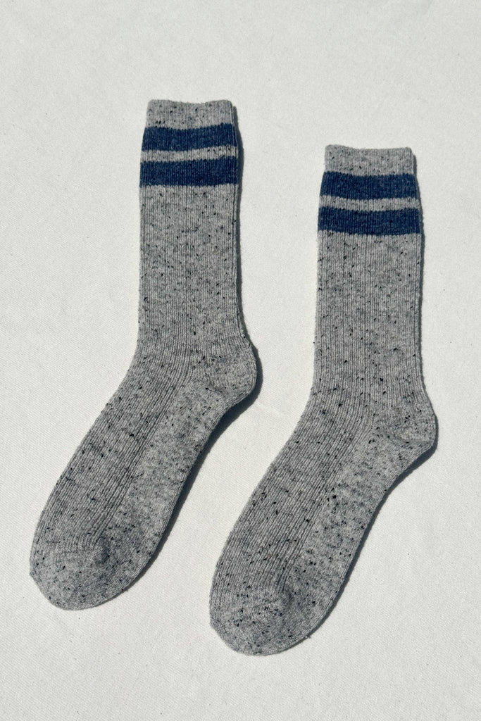 Le Bon Shoppe - Snow Varsity Socks - Grey Blue