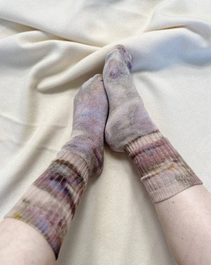 Mira Blackman - Hand Dyed Organic Cotton Crew Socks Twilight