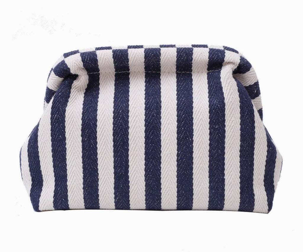 Striped Makeup Pouch - Navy Stripe