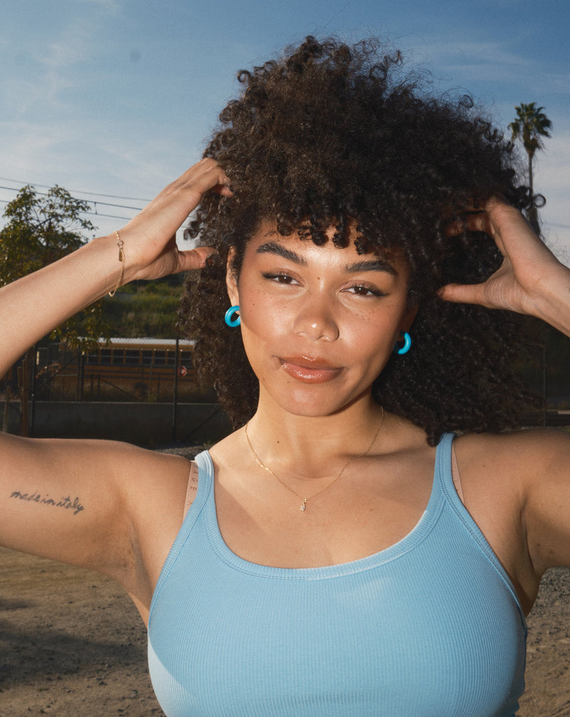 Binky and Lulu Ken Blue Mini Hoop Earring