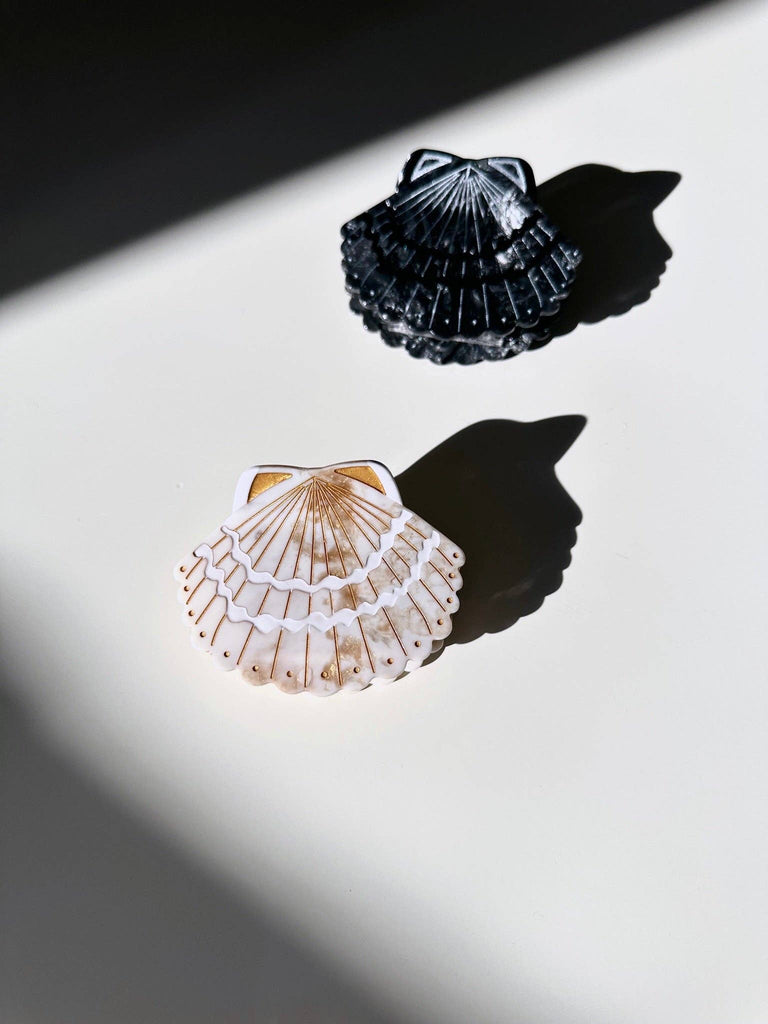 Solar Eclipse - Hand-painted Sea Shell Claw Hair Clip