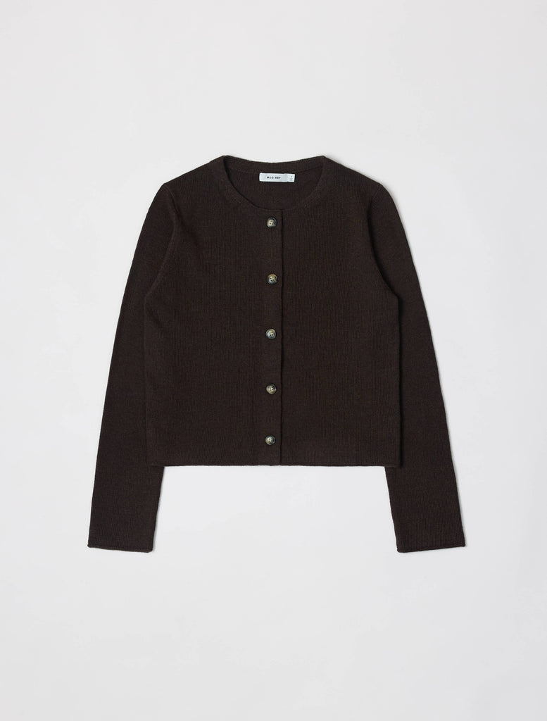 The Molly Cardigan | Dark Brown Lightweight Cropped Cardigan