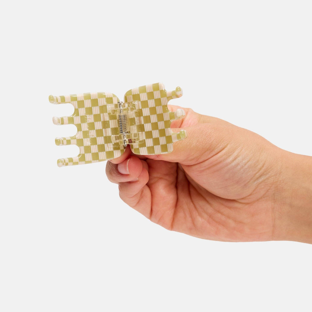 CHUNKS - Midi Ursa Claw in Olive Check