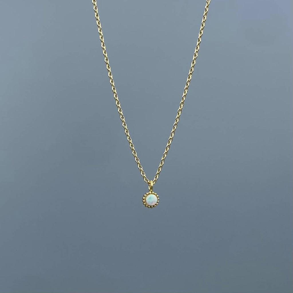 Dainty Opal Gold Necklace