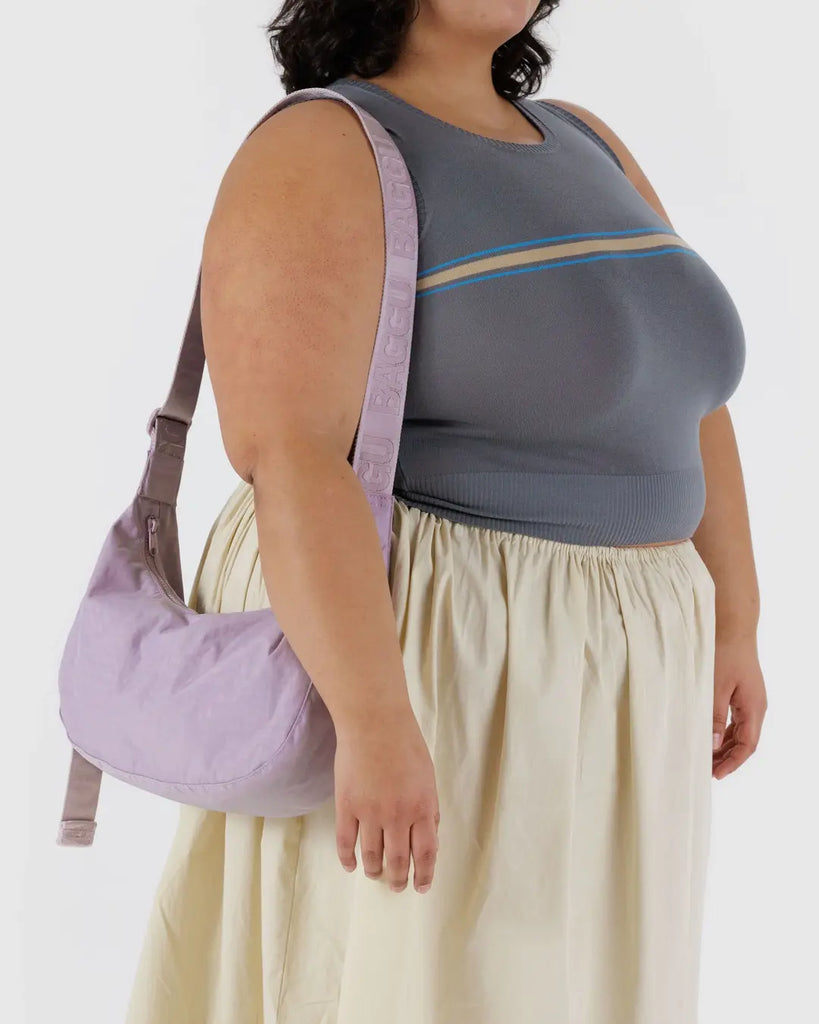 Baggu Medium Nylon Crescent Bag Dusty Pink
