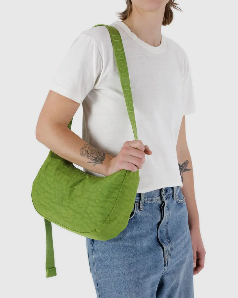 Baggu Medium Nylon Crescent Bag Green Juice