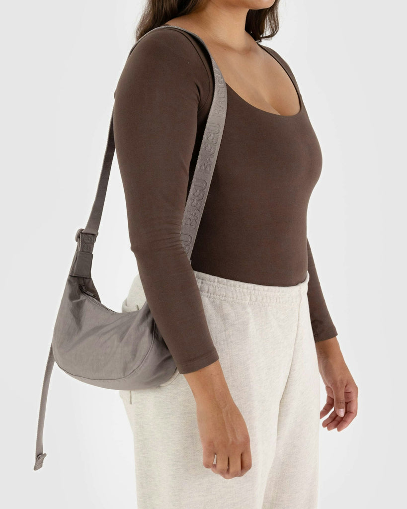 Baggu Small Nylon Crescent Bag Dove Grey