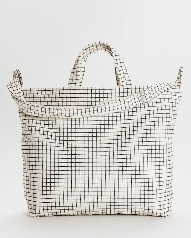 Baggu - Horizontal Zip Duck Bag - Natural Grid