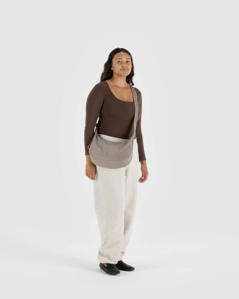 Baggu Medium Nylon Crescent Bag Dove Grey