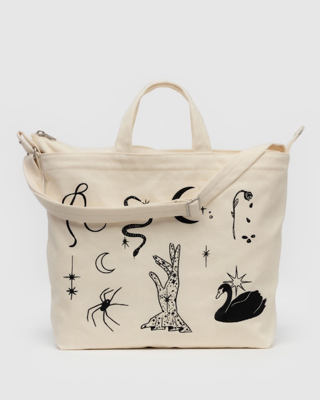 Baggu - Horizontal Zip Duck Bag - Embroidered Ballet Icons