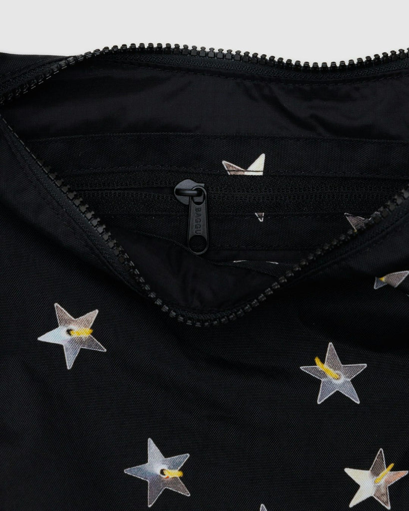Baggu Medium Nylon Crescent Bag Stars Black