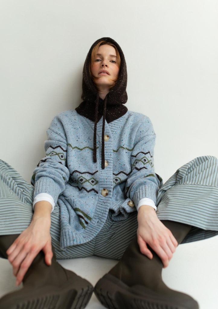 Paper Label Knitted Bara Hood