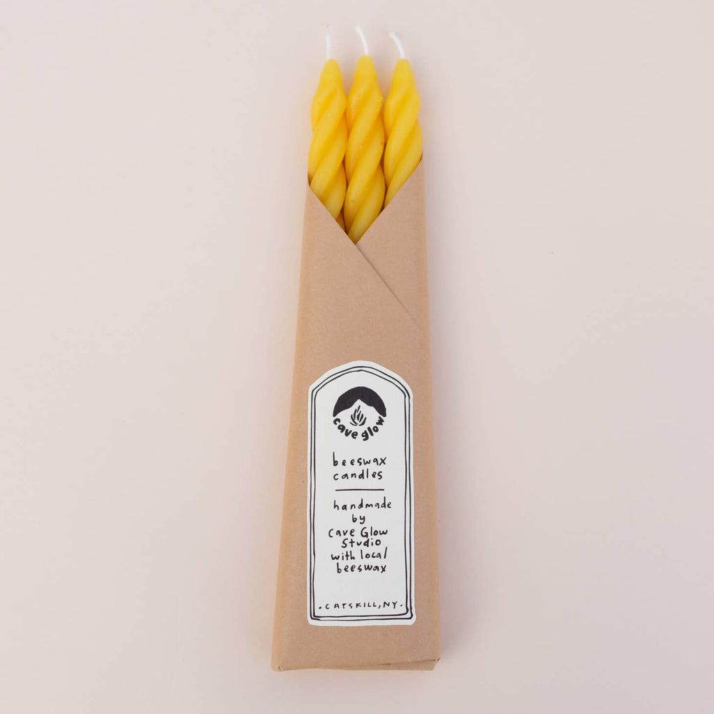 Pure Yellow Beeswax Candle Set