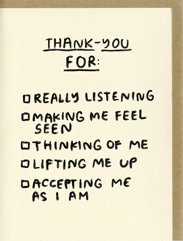 People I've Loved - Thank-You Checklist Greeting Card