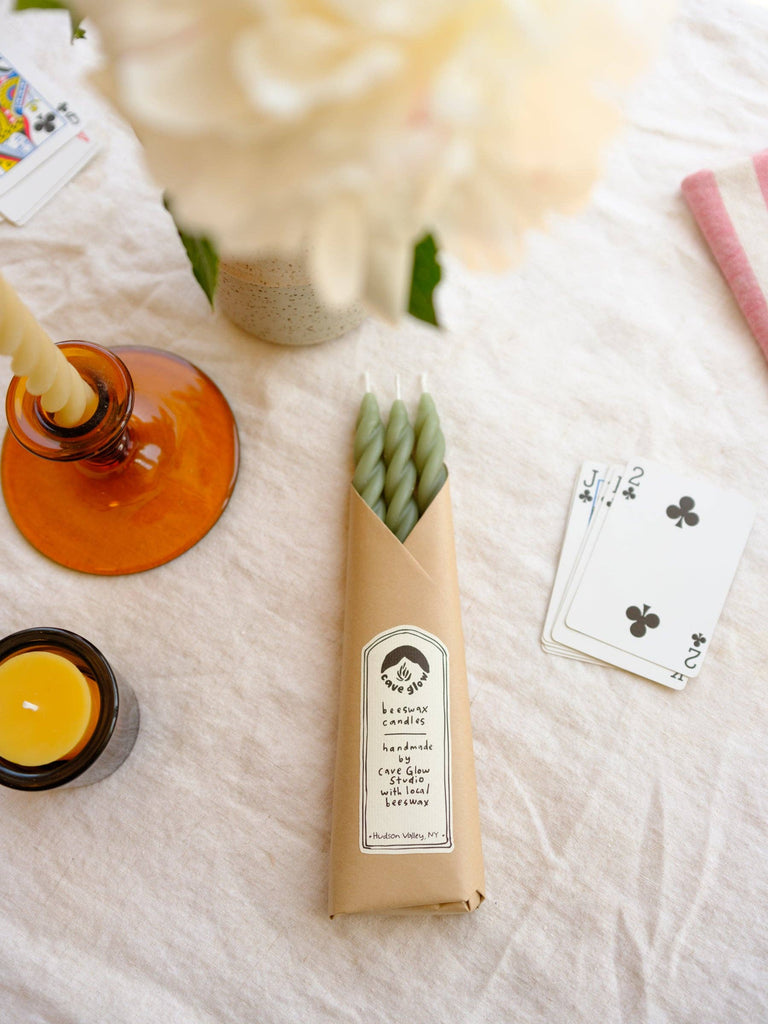 Sage Spiral Candle Set