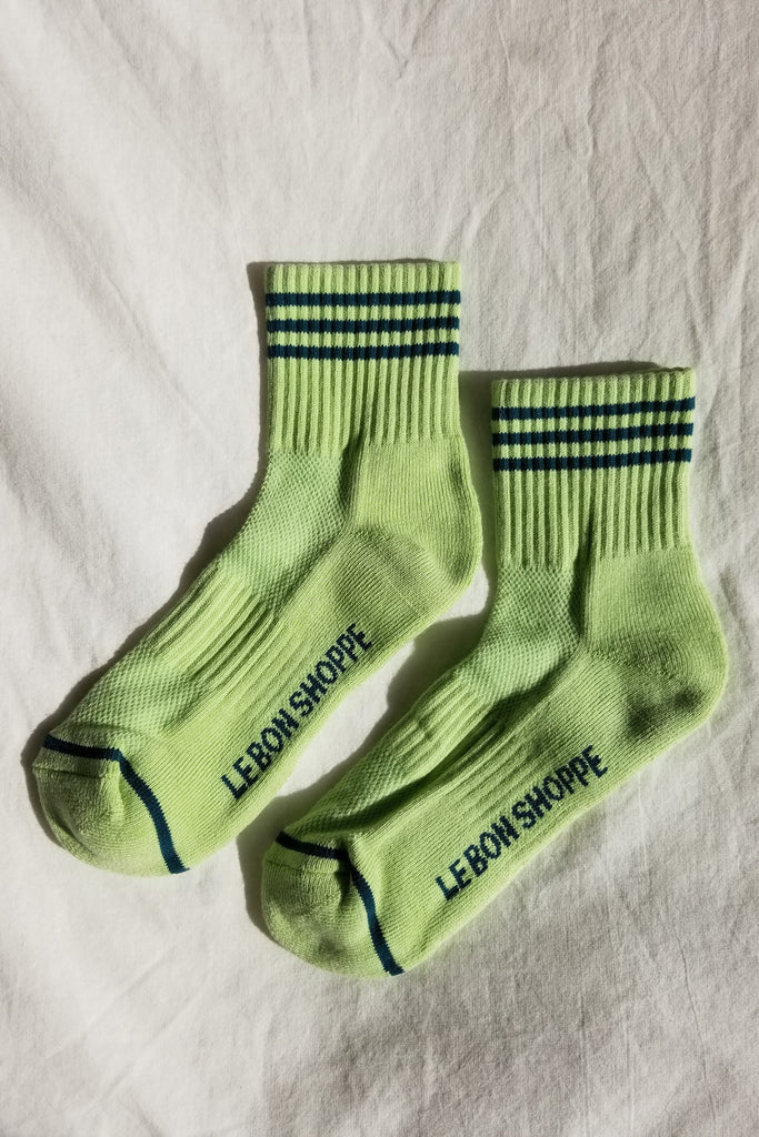 le bon shoppe girlfriend socks - bright green socks