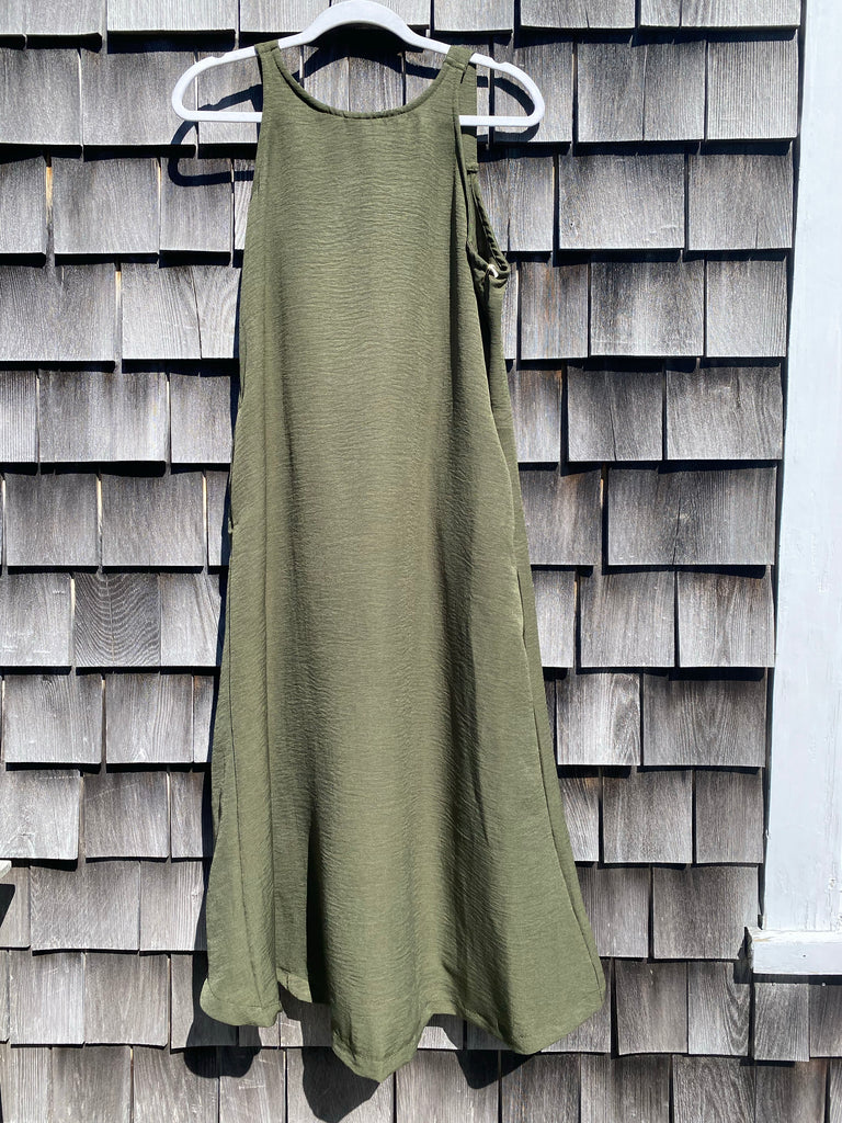Lisa Backless Olive Green Midi Dress - Conrado