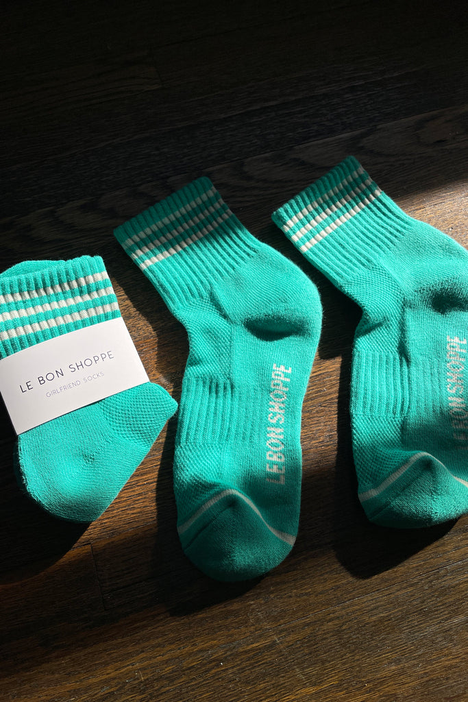 le bon shoppe girlfriend socks - teal socks