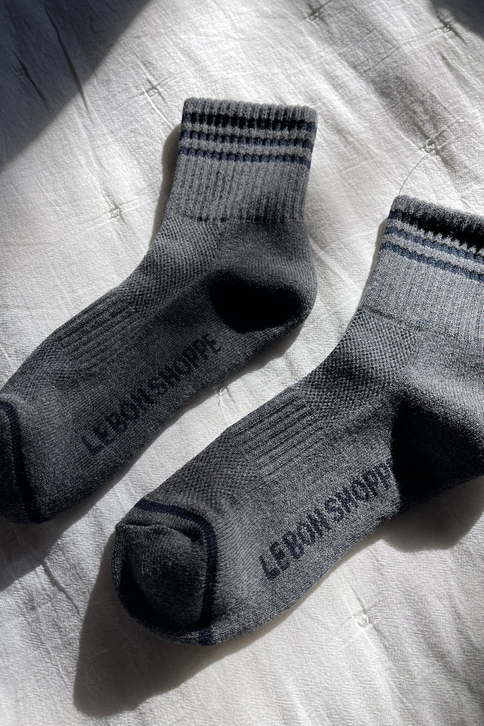 le bon shoppe girlfriend socks - grey socks