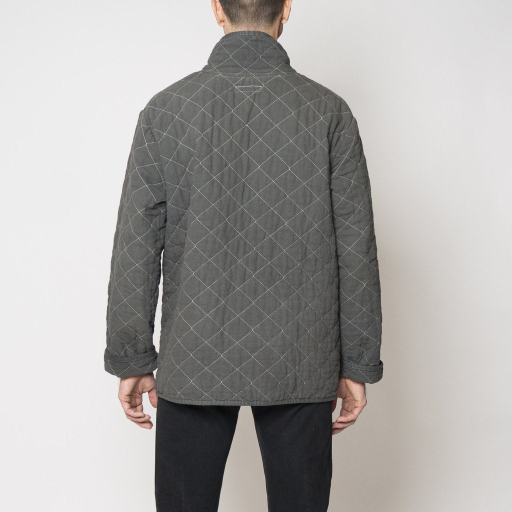 Grey Quilted Canvas Jacket