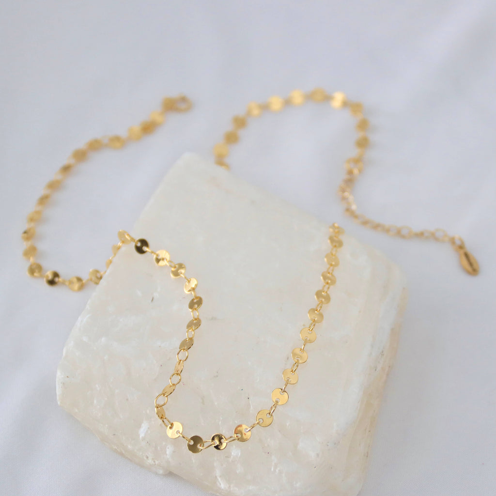 Gold Coin Chain Choker
