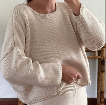 Honest Cotton  White Travel Sweater