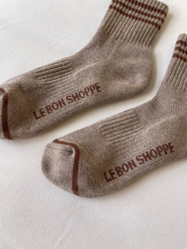 le bon shoppe girlfriend socks - brown socks