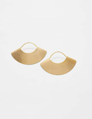 Gold Mini Fan Earrings