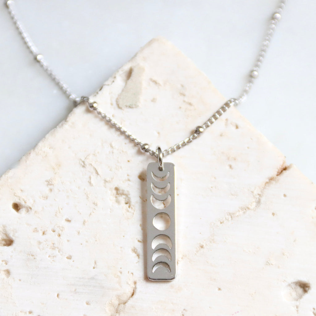 Silver Moon Phase Necklace